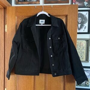 Black denim jacket old navy XL